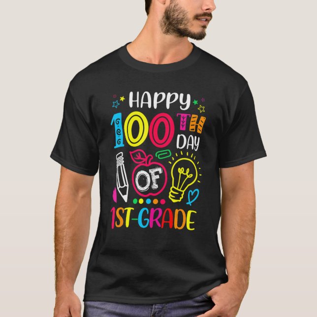 100 days of 1st Grade 100th day of School Teacher  T-Shirt (Vorderseite)