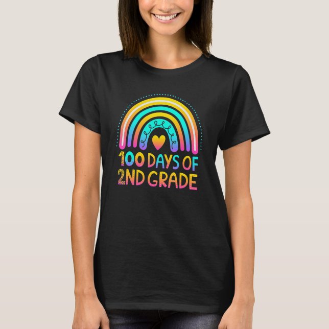 100 Days Of 2nd Grade 100th Day Of School Teacher  T-Shirt (Vorderseite)