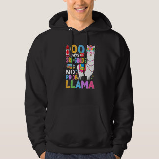100 Days of 3rd Grade No Probllama 100th Day Girls Hoodie