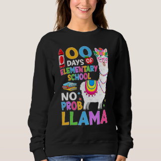 100 Days of Elementary No Probllama 100th Day Girl Sweatshirt