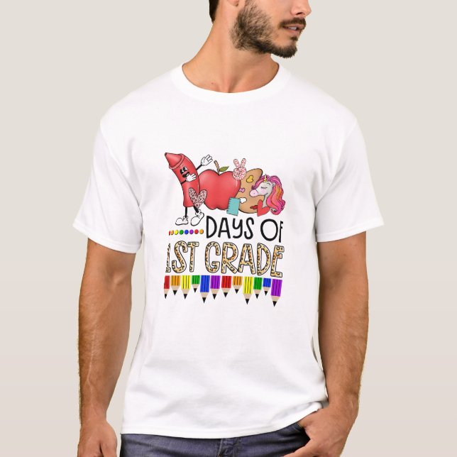 100 Days of First Grade Teacher  T-Shirt (Vorderseite)