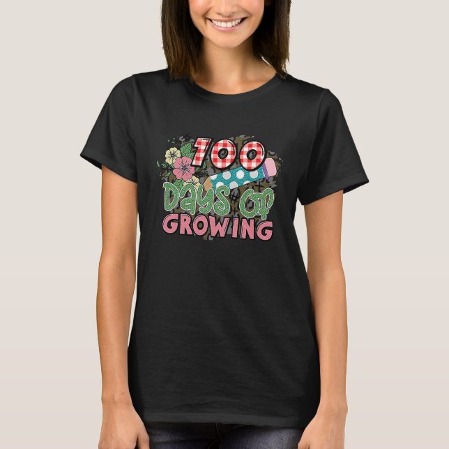 100 days of growing 100 days of school teacher stu T-Shirt (Vorderseite)