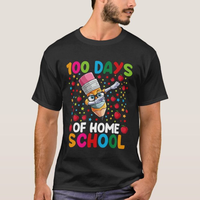 100 Days Of Home School Teacher or Student Boys Gi T-Shirt (Vorderseite)