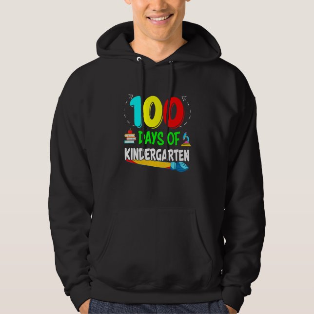 100 Days Of Kindergarten - Happy 100th Day Of Scho Hoodie (Vorderseite)