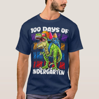 100 Days of Kindergarten School Dinosaur Dino Trex T-Shirt