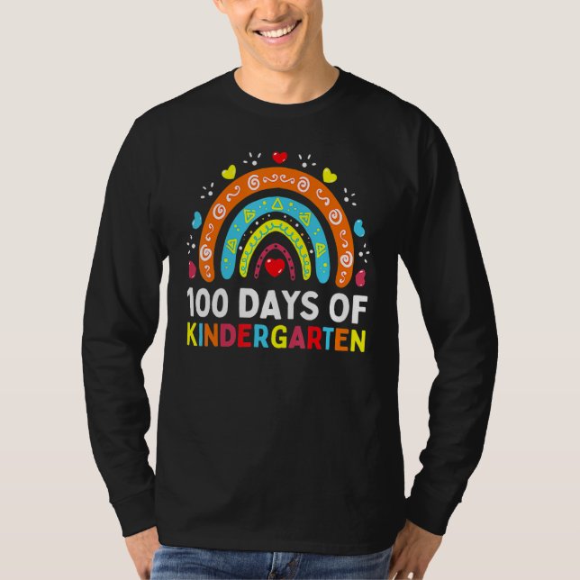 100 Days Of Kindergarten School Teacher Smarter Ra T-Shirt (Vorderseite)