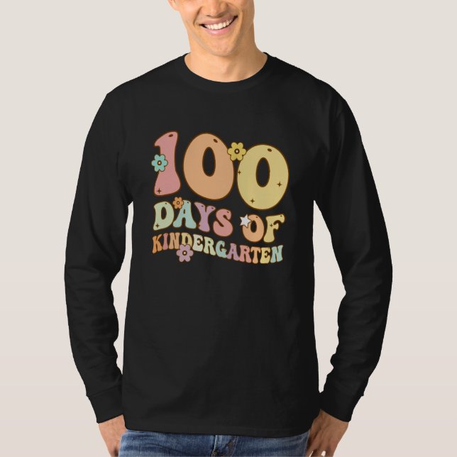 100 Days Of Kindergarten Teacher Student 100th Day T-Shirt (Vorderseite)