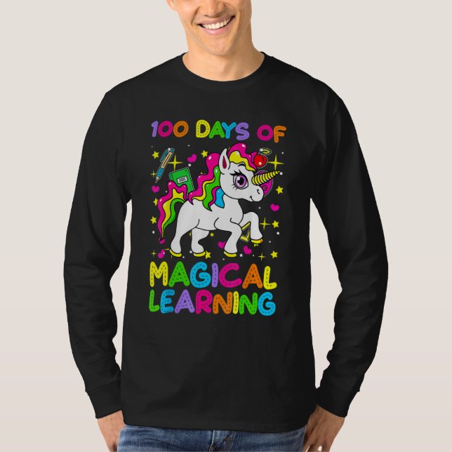 100 Days Of Magical Learning 100th Day Of School U T-Shirt (Vorderseite)