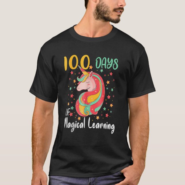 100 Days Of Magical Learning 100th Day Of School U T-Shirt (Vorderseite)