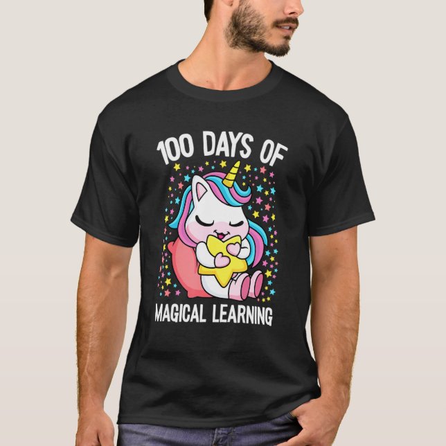 100 Days Of Magical Learning 100th Day Of School U T-Shirt (Vorderseite)
