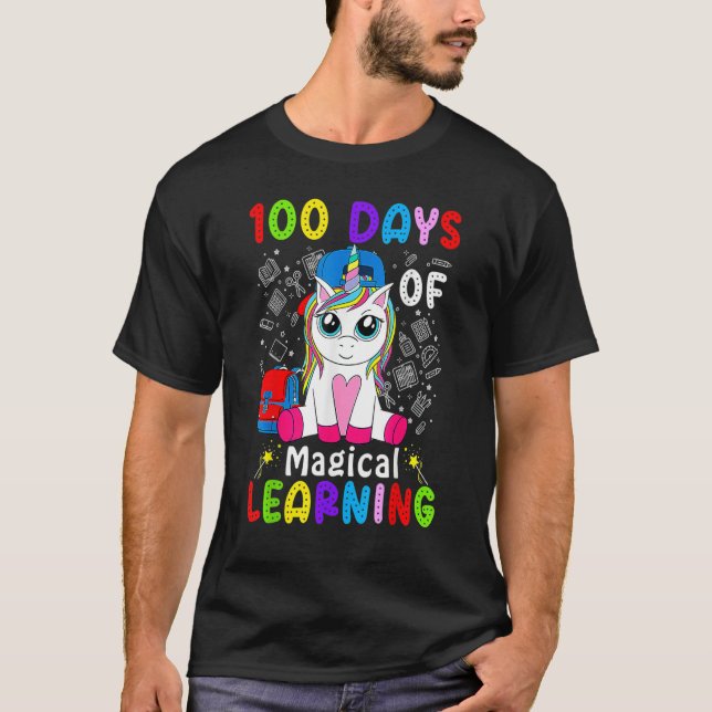 100 Days of Magical Learning School Smarter Dabbin T-Shirt (Vorderseite)