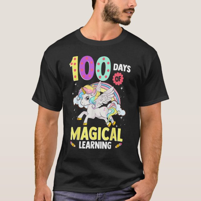 100 Days Of Magical Learning Shirt Unicorn Adorabl (Vorderseite)
