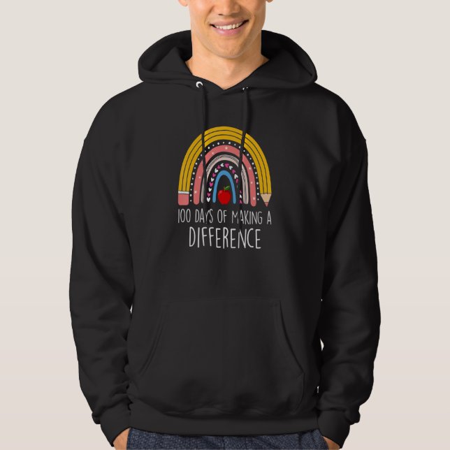 100 Days of Making a Difference Rainbow 100th Day  Hoodie (Vorderseite)