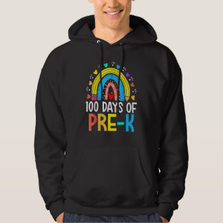 100 Days Of Pre K Happy 100th Day Of School Teache Hoodie
