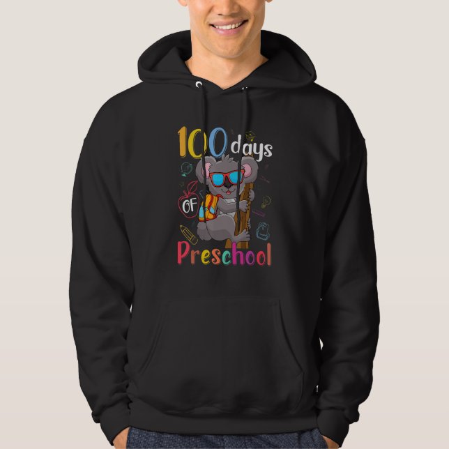 100 Days Of Preschool Koala 100th Day School Presc Hoodie (Vorderseite)