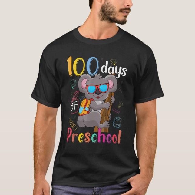 100 Days Of Preschool Koala 100th Day School Presc T-Shirt (Vorderseite)