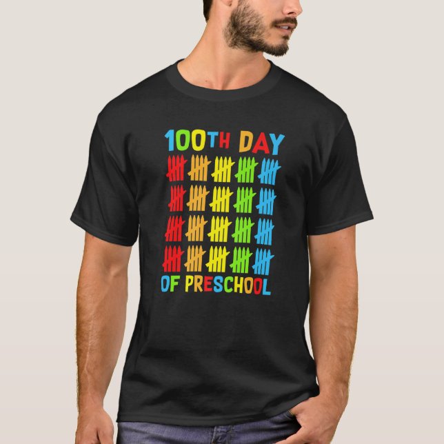100 Days of Preschool Teachers Child Happy 100 Day T-Shirt (Vorderseite)