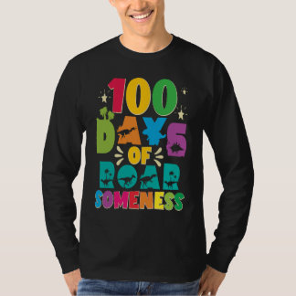 100 Days Of Roar Someness 100 Days Of School Rex D T-Shirt