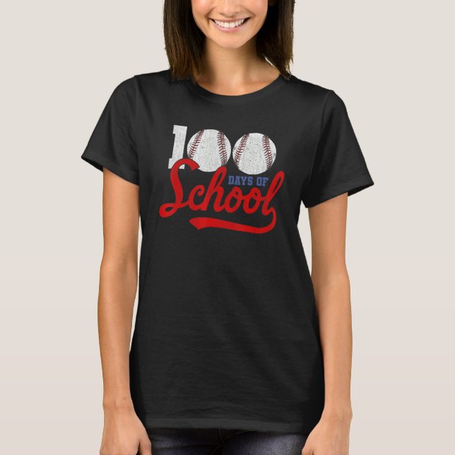 100 Days of School 100th Day Baseball Teacher Kids T-Shirt (Vorderseite)