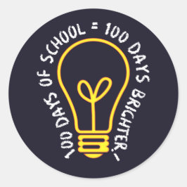 100 days of school 100th day student class T-Shirt Runder Aufkleber