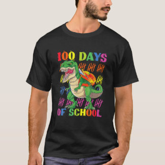100 Days Of School 100Th Day T Rex Dino Saurus T-Shirt