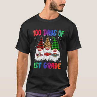 100 Days Of School 1st Grade Gnome Costume Women M T-Shirt