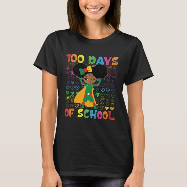 100 Days Of School and Black History Month African T-Shirt (Vorderseite)