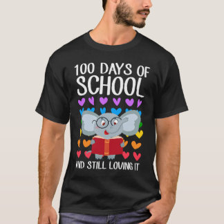 100 Days Of School And Still Loving It Reading Ele T-Shirt