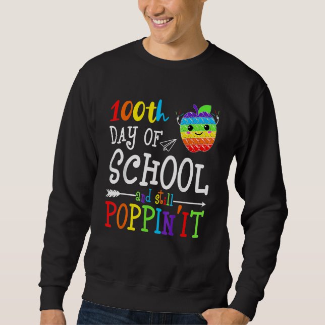 100 Days Of School And Still Poppin 100th Day Kids Sweatshirt (Vorderseite)