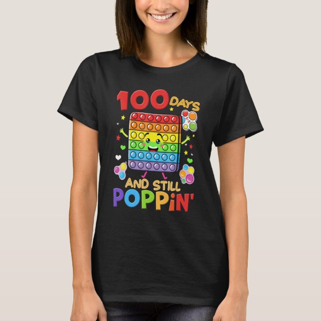100 Days Of School And Still Poppin 100th Day Kids T-Shirt (Vorderseite)