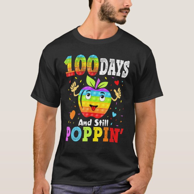 100 Days Of School And Still Poppin 100th Day Kids T-Shirt (Vorderseite)