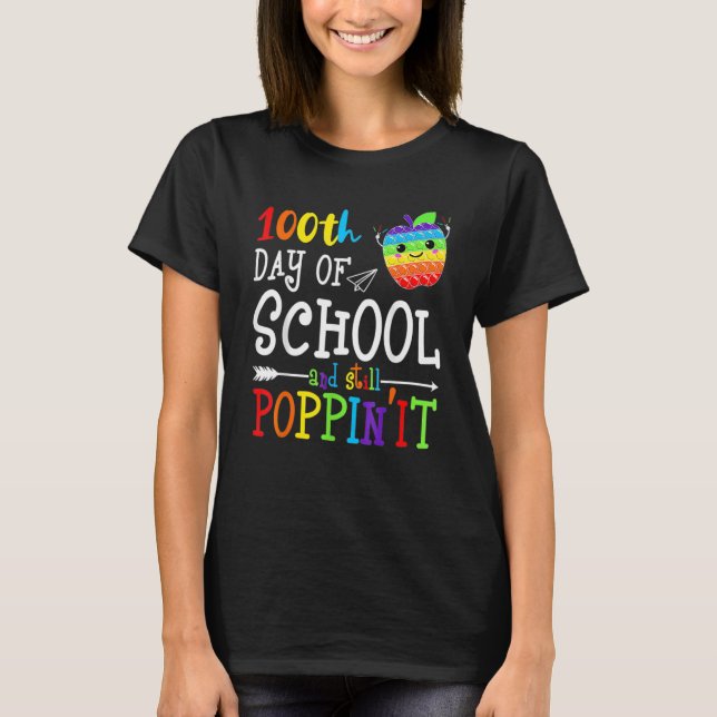 100 Days Of School And Still Poppin 100th Day Kids T-Shirt (Vorderseite)