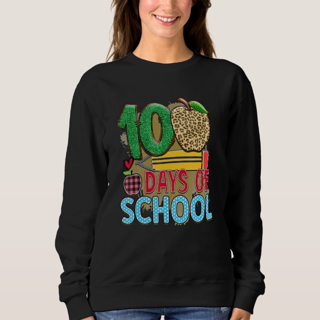 100 Days Of School Apple Pencil  Student Teacher Sweatshirt (Vorderseite)