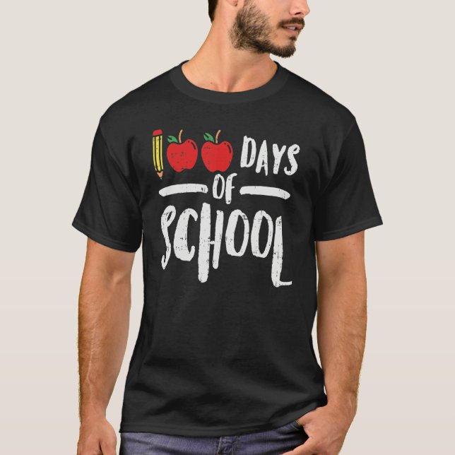 100 Days Of School Apple Shirt 100th Day Teacher P (Vorderseite)