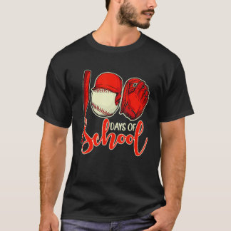 100 Days of School Baseball Teacher 100th Day Of S T-Shirt