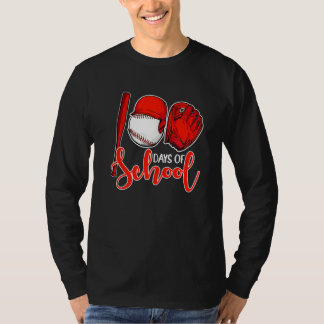100 Days of School Baseball Teacher 100th Day Of S T-Shirt