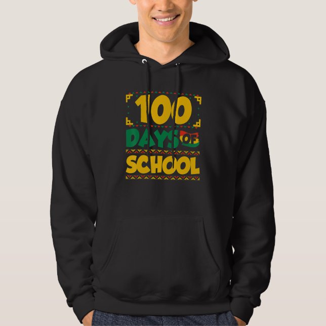 100 Days of School Black History Month Theme Teach Hoodie (Vorderseite)