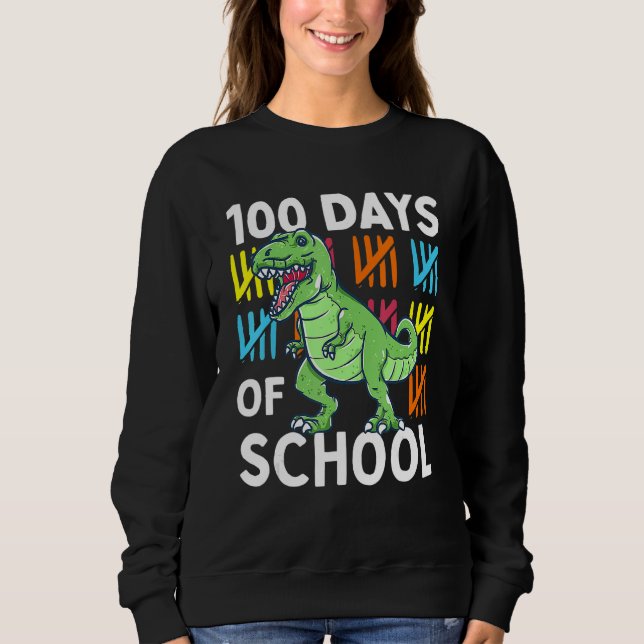 100 Days Of School Boys Dinosaur 100th Day Dino Sweatshirt (Vorderseite)