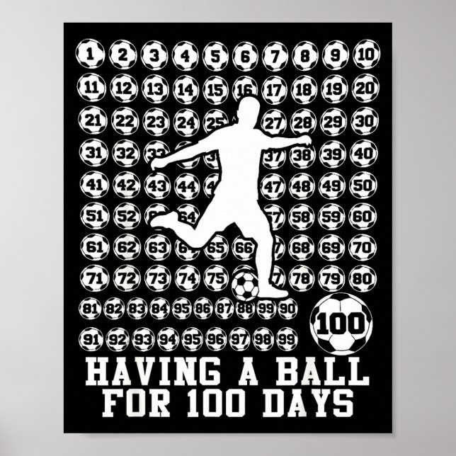 100 Days Of School Boys Soccer 100th Day Of School Poster (Vorne)