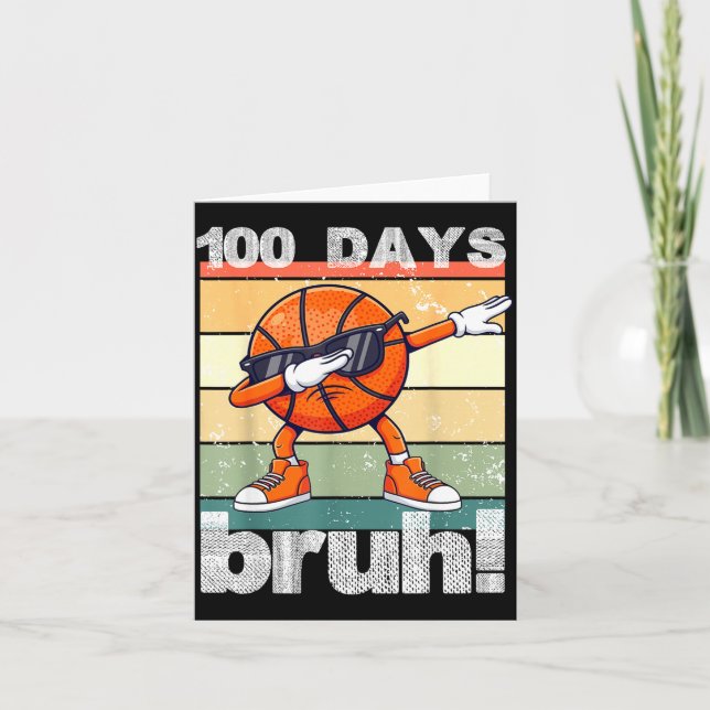 100 Days Of School Bruh Funny Kids Boys Dabbing Ba Karte (Vorderseite)