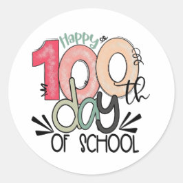 100 days of school celebration runder aufkleber