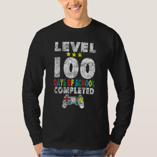 100 Days of School Completed Gamer  Boy Level Up G T-Shirt