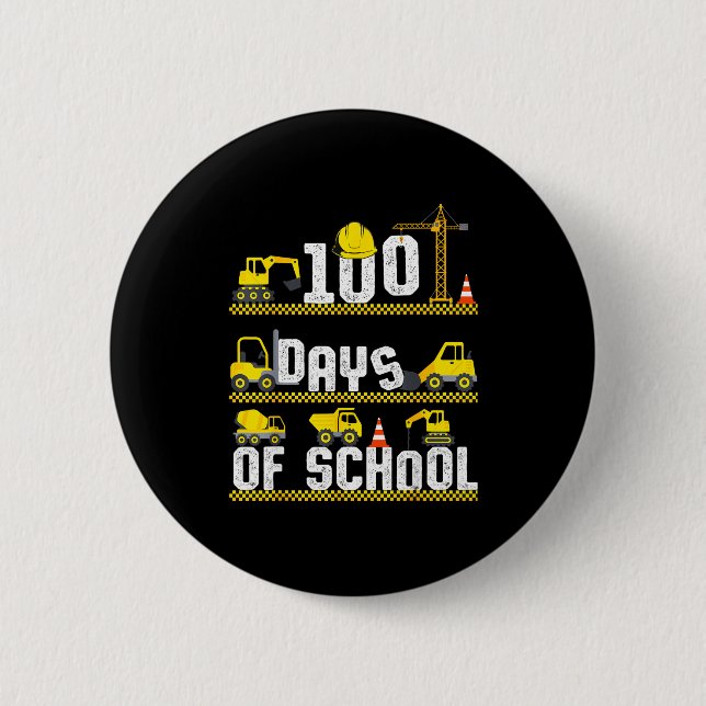 100 Days Of School Construction Truck 100th Day Bo Button (Vorderseite)