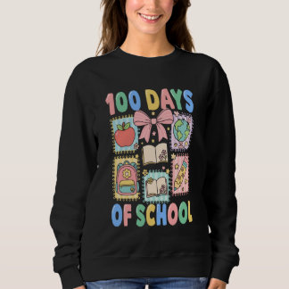 100 Days of School Coquette 100 Days Smarter 100th Sweatshirt