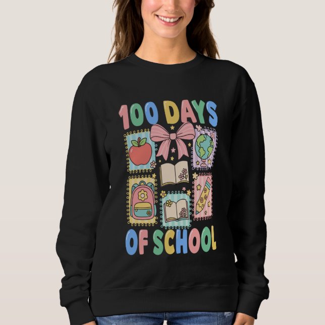 100 Days of School Coquette 100 Days Smarter 100th Sweatshirt (Vorderseite)