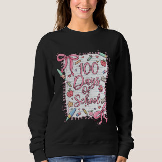 100 Days of School Coquette Bow for Girls 100th Da Sweatshirt