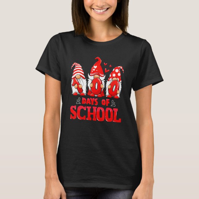 100 Days Of School Cute Gnomes Virtual Learning Te T-Shirt (Vorderseite)