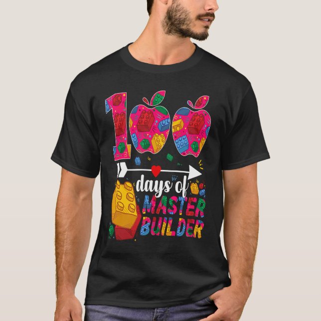 100 Days of School Cute Toy Build Bricks Teacher S T-Shirt (Vorderseite)