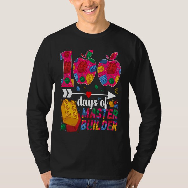 100 Days of School Cute Toy Build Bricks Teacher S T-Shirt (Vorderseite)