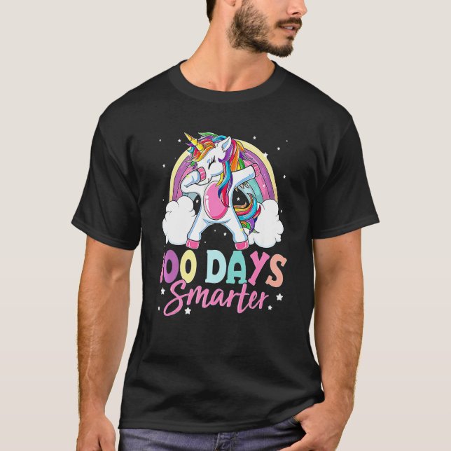 100 Days Of School  Dabbing Unicorn Girls Costume T-Shirt (Vorderseite)